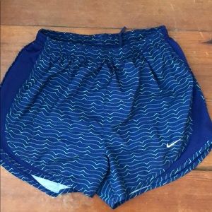 Nike running shorts blue pattern
